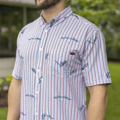 Short Sleeve Shirts|Americana|RSVLTS America's Got Talons – Stretch Seersucker Short Sleeve Shirt