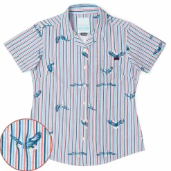 Short Sleeve Shirts|Americana|RSVLTS America's Got Talons – Women's Stretch Seersucker Short Sleeve Shirt