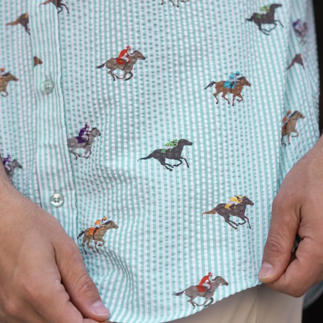Short Sleeve Shirts|Seersucker|RSVLTS And They're Off! – Stretch Seersucker Short Sleeve Shirt