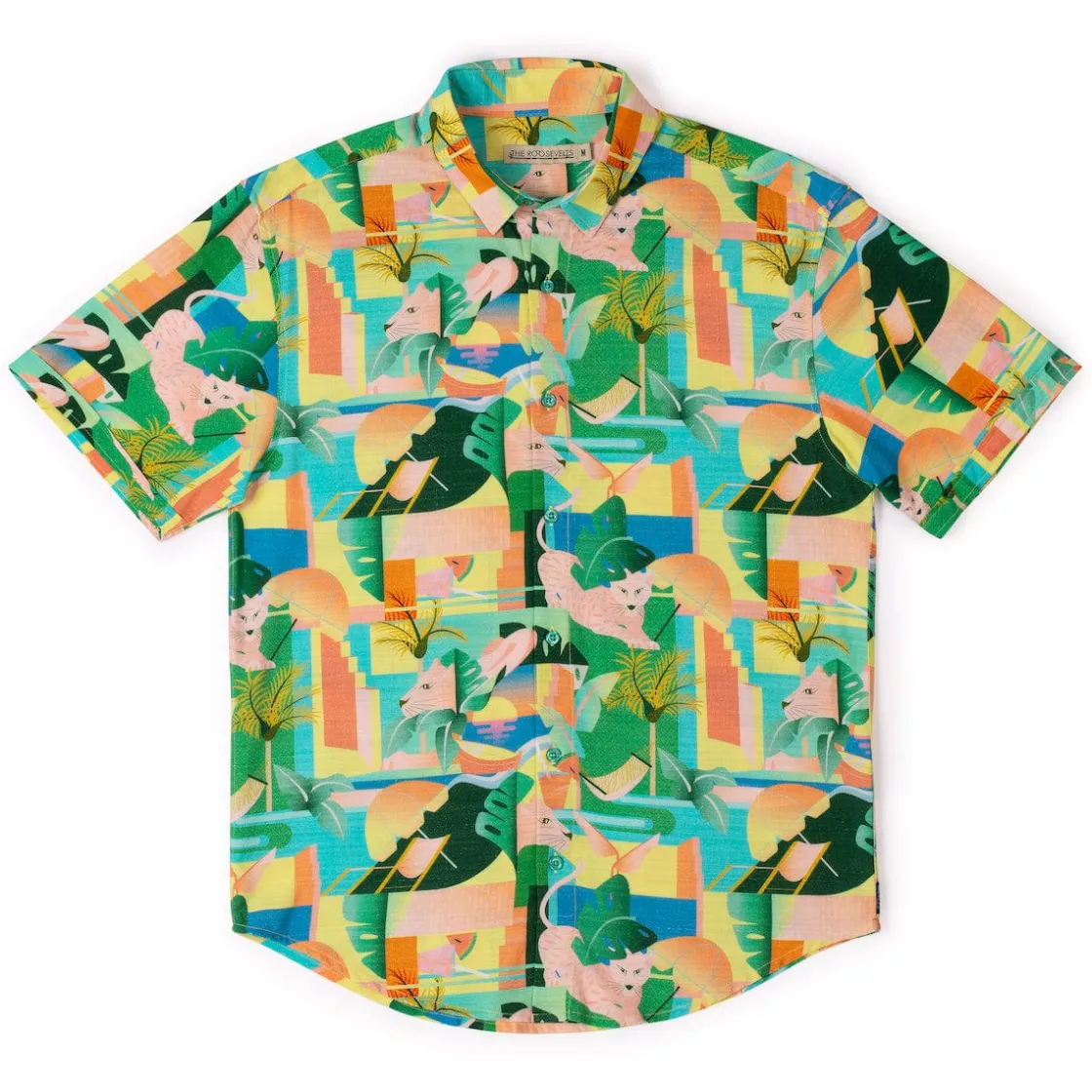 Short Sleeve Shirts|Bamboo|RSVLTS Big Cat Cabana – Bamboo Short Sleeve Shirt
