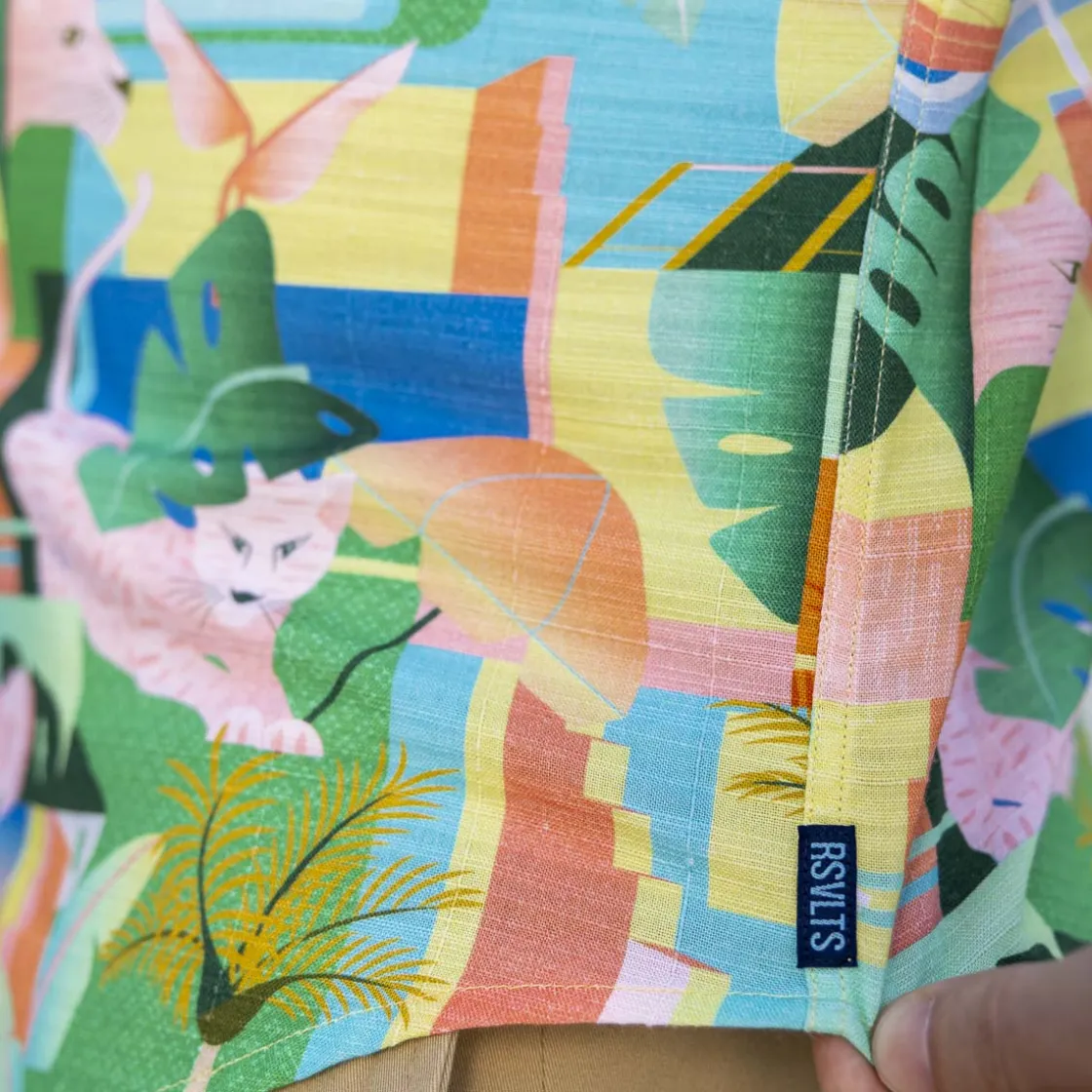 Short Sleeve Shirts|Bamboo|RSVLTS Big Cat Cabana – Bamboo Short Sleeve Shirt