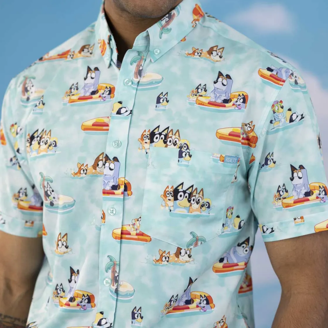 Bluey|Matching Sets|Bluey "Everybody in the Pool" – KUNUFLEX Short Sleeve Shirt