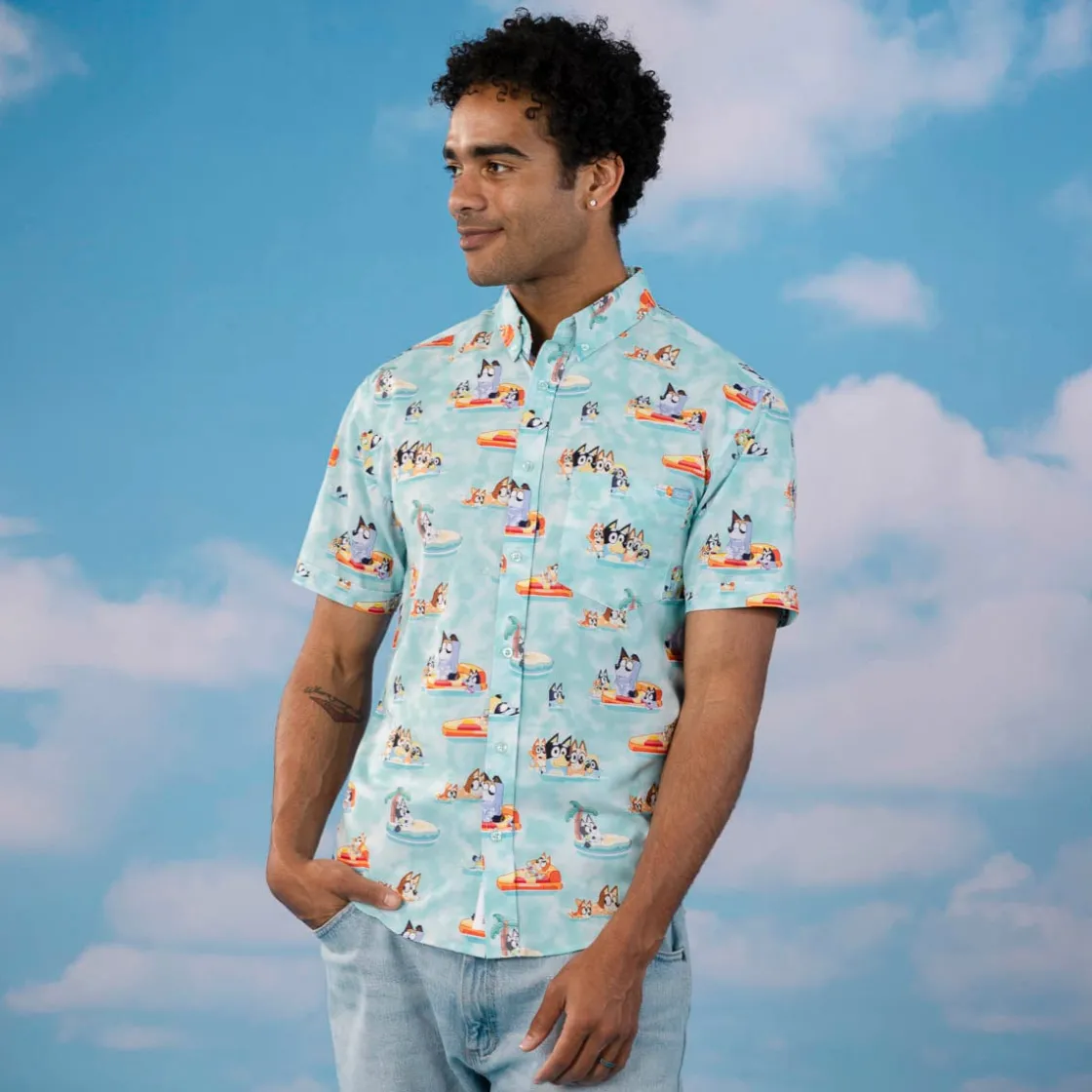 Bluey|Matching Sets|Bluey "Everybody in the Pool" – KUNUFLEX Short Sleeve Shirt