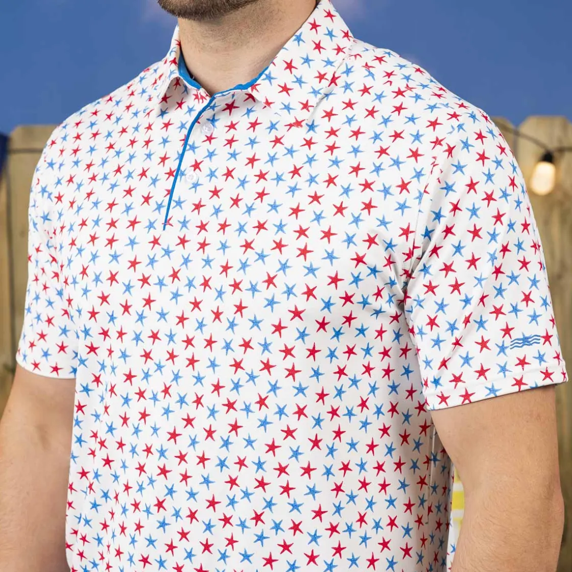 Polos|Originals|Breakfast Balls ® "Starfish Spangled" – All-Day Polo