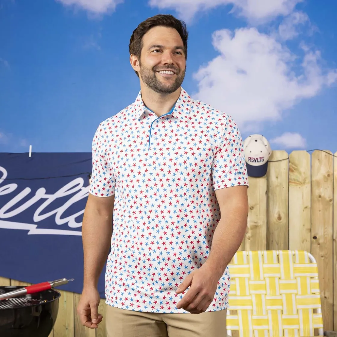 Polos|Originals|Breakfast Balls ® "Starfish Spangled" – All-Day Polo