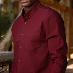 Flannels|Long Sleeves|RSVLTS Burgundy – BorlandFlex™ Long Sleeve Flannel