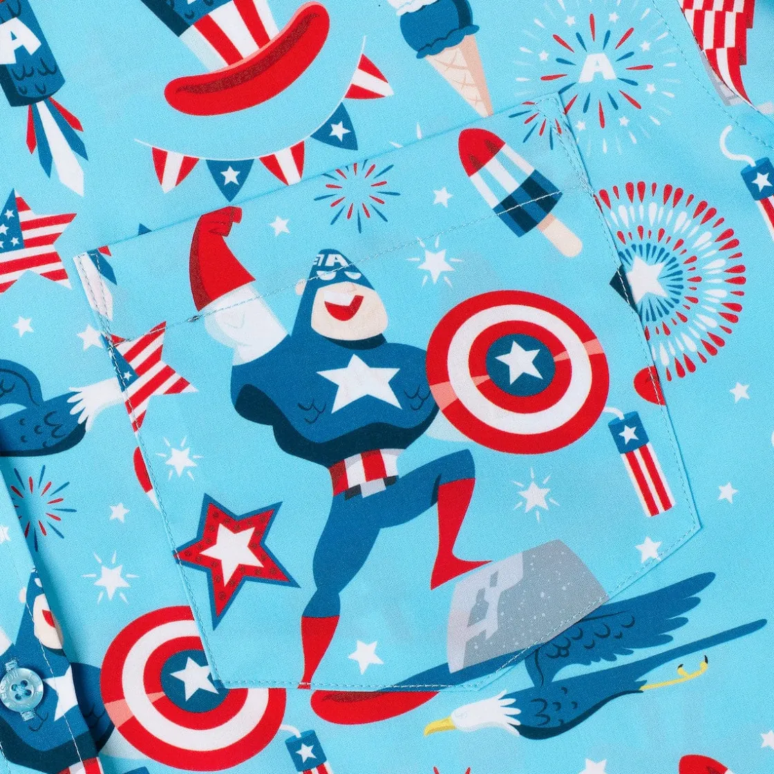 Captain America|Marvel|Marvel Captain America "Rogers Red Glare" – KUNUFLEX Short Sleeve Shirt