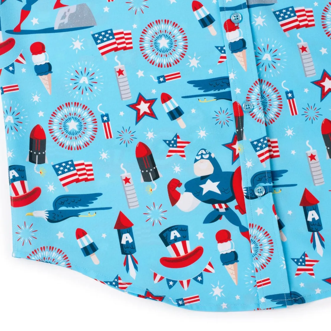 Captain America|Marvel|Marvel Captain America "Rogers Red Glare" – KUNUFLEX Short Sleeve Shirt