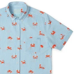 Short Sleeve Shirts|Seersucker|RSVLTS Crabs – Stretch Seersucker Short Sleeve Shirt