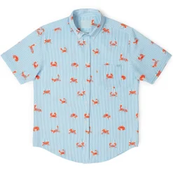 Short Sleeve Shirts|Seersucker|RSVLTS Crabs – Stretch Seersucker Short Sleeve Shirt