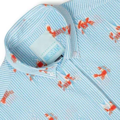 Short Sleeve Shirts|Seersucker|RSVLTS Crabs – Stretch Seersucker Short Sleeve Shirt
