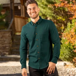 Flannels|Long Sleeves|RSVLTS Dark Emerald – BorlandFlex™ Long Sleeve Flannel