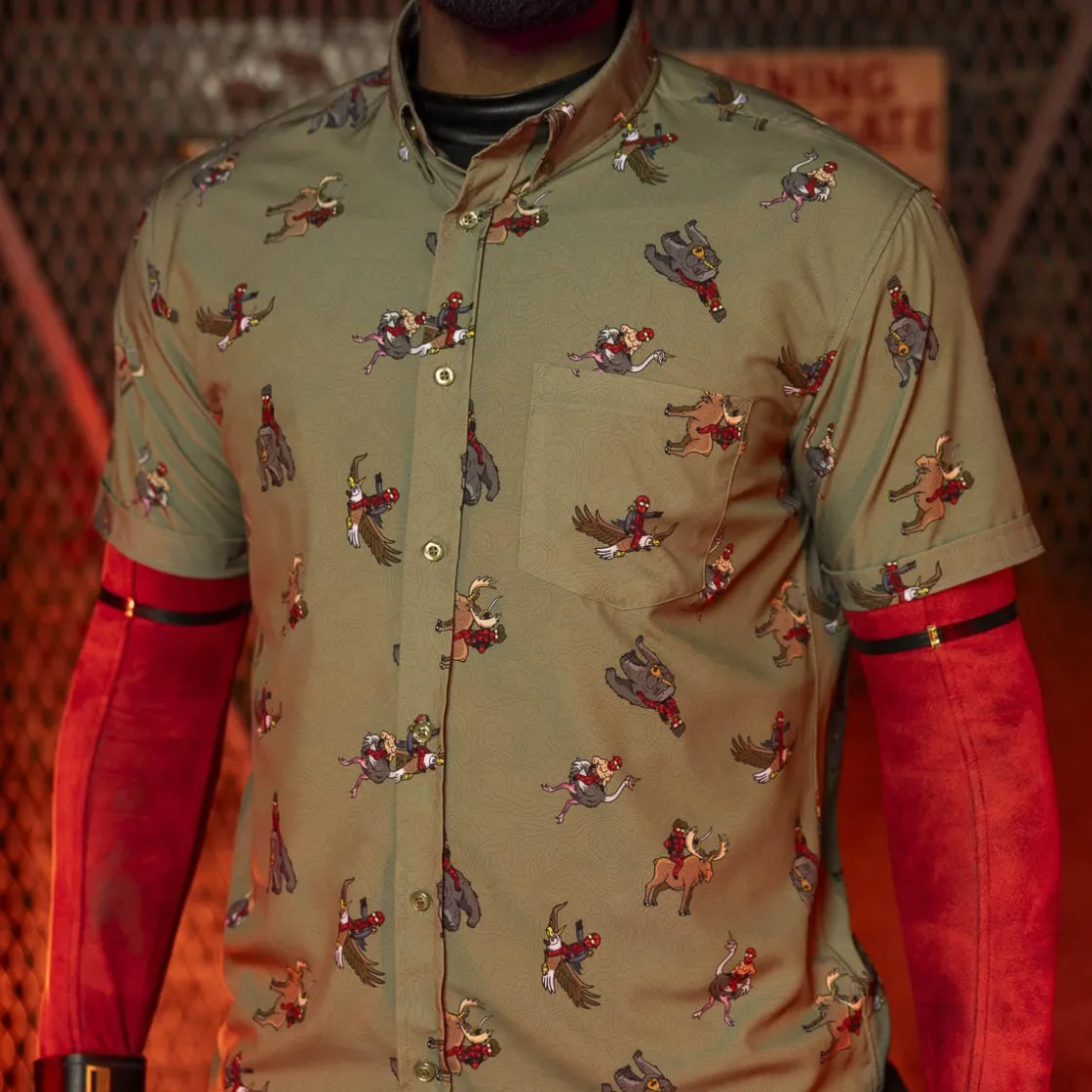 Deadpool|Marvel|Marvel Deadpool "Deady Riding Things" – KUNUFLEX Short Sleeve Shirt