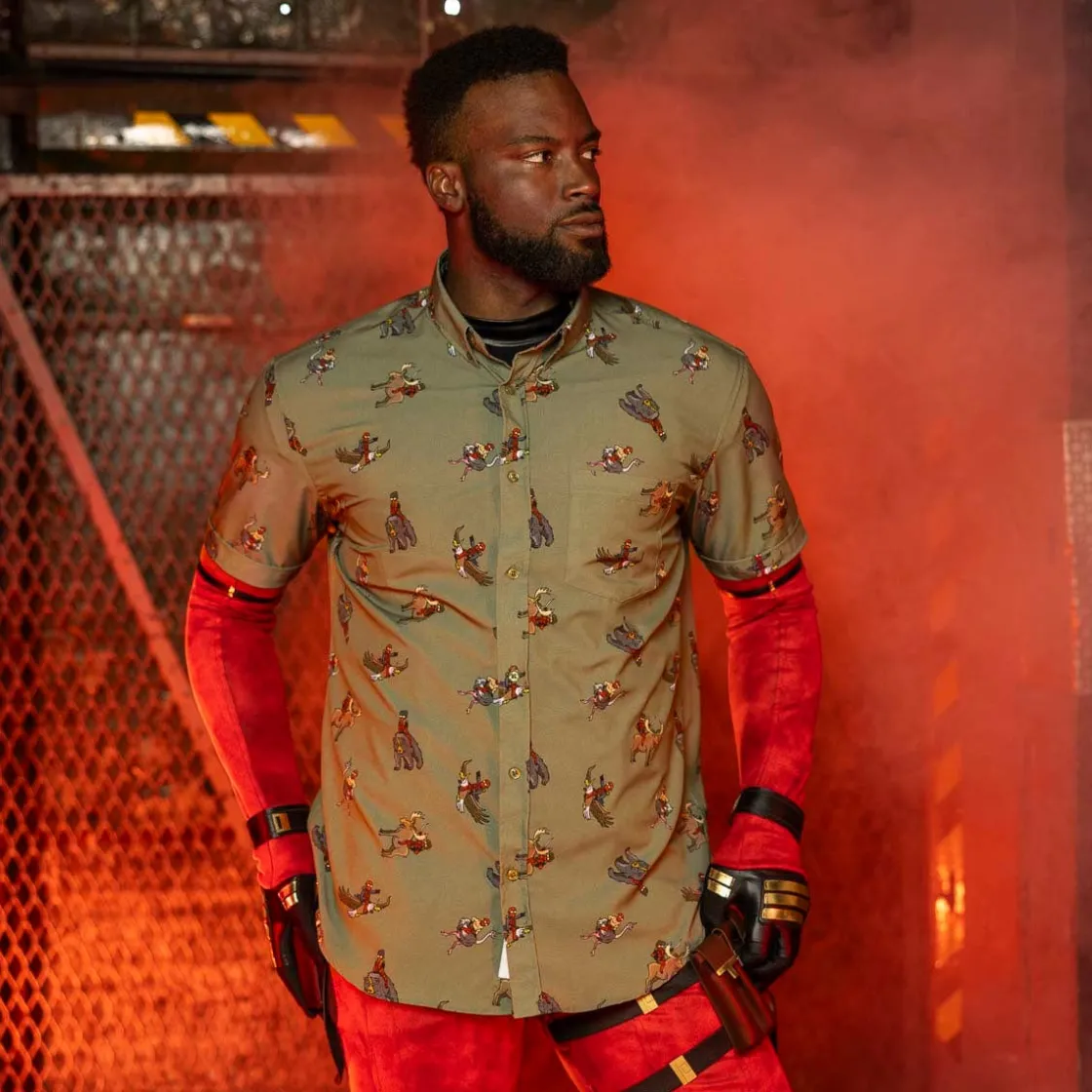 Deadpool|Marvel|Marvel Deadpool "Deady Riding Things" – KUNUFLEX Short Sleeve Shirt