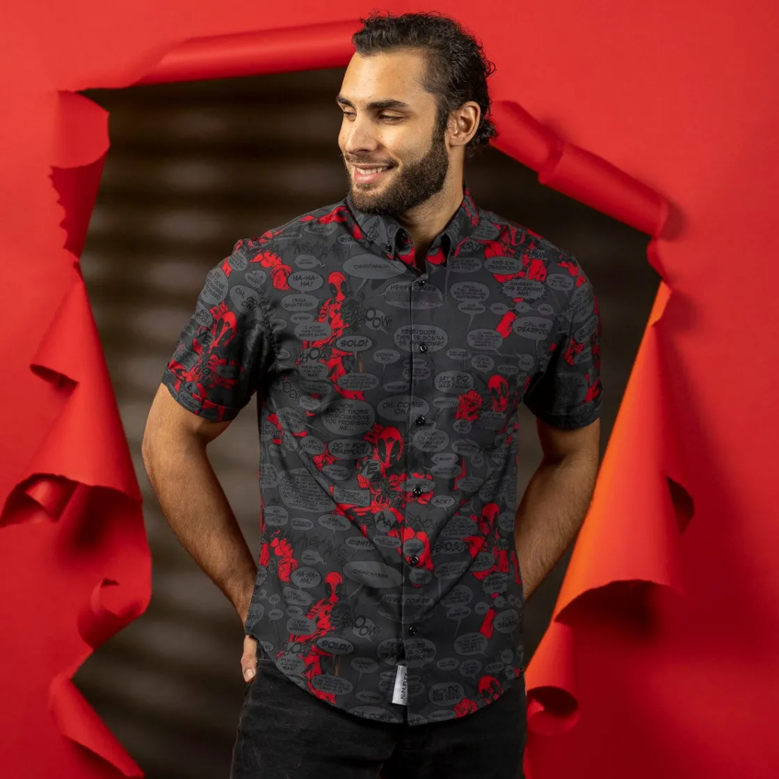 Deadpool|Marvel|Marvel Deadpool "Merc with a Mouth" – KUNUFLEX Short Sleeve Shirt