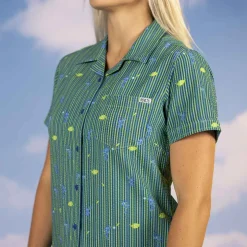 Disney & Pixar|Disney|Disney and Pixar A Bug's Life "It's an Ant Thing" – Women's Stretch Seersucker Short Sleeve Shirt