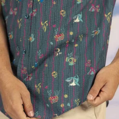 Finding Nemo|Disney & Pixar|Disney and Pixar Finding Nemo "Shark Bait’s Buds" – Stretch Seersucker Short Sleeve Shirt