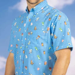 Toy Story|Disney & Pixar|Disney and Pixar Toy Story "Andy's Playtime Pals" – Stretch Seersucker Short Sleeve Shirt