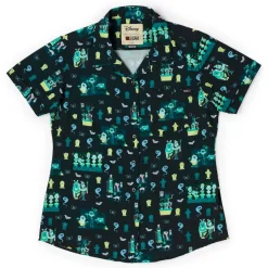 Haunted Mansion|Disney|Disney ’s Haunted Mansion “Grim Grinning Graveyard” – Women's KUNUFLEX Short Sleeve Shirt