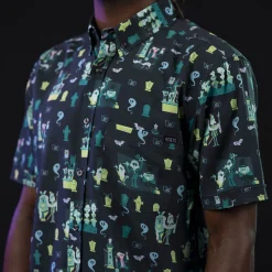 Haunted Mansion|Disney|Disney ’s Haunted Mansion “Grim Grinning Graveyard” – KUNUFLEX Short Sleeve Shirt