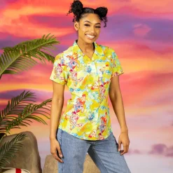 Lilo & Stitch|Disney|Disney 's Lilo & Stitch "Tropical Troublemaker" – Women's KUNUFLEX Short Sleeve Shirt