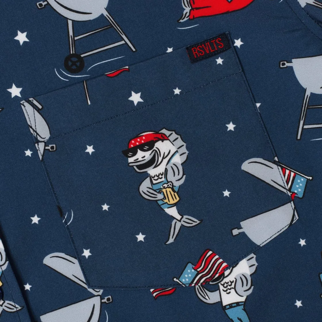 Short Sleeve Shirts|Americana|RSVLTS Fins & Freedom – KUNUFLEX Short Sleeve Shirt