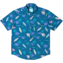 Short Sleeve Shirts|Matching Sets|RSVLTS Gator Rays – Stretch Seersucker Short Sleeve Shirt