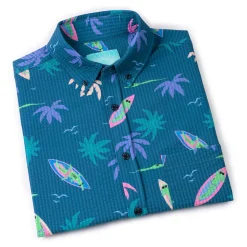 Short Sleeve Shirts|Matching Sets|RSVLTS Gator Rays – Stretch Seersucker Short Sleeve Shirt