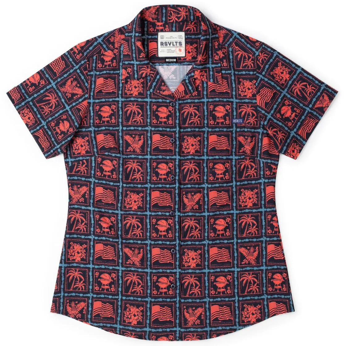 Short Sleeve Shirts|Americana|RSVLTS Grillaxin’ – Women's KUNUFLEX Short Sleeve Shirt