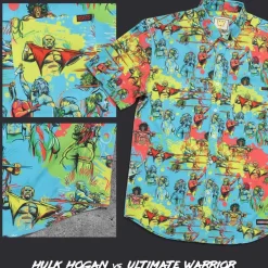 Wwe|Paging Mr. Morrow|WWE Hulk Hogan vs. Ultimate Warrior – KUNUFLEX Short Sleeve Shirt