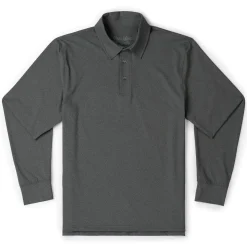 Polos|Basics|Breakfast Balls Iron Gate Melange – Commuter Long Sleeve Polo