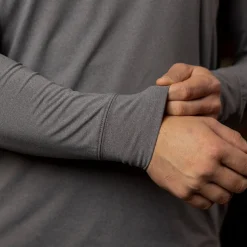 Polos|Basics|Breakfast Balls Iron Gate Melange – Commuter Long Sleeve Polo