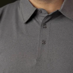 Polos|Basics|Breakfast Balls Iron Gate Melange – Commuter Long Sleeve Polo