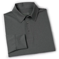 Polos|Basics|Breakfast Balls Iron Gate Melange – Commuter Long Sleeve Polo