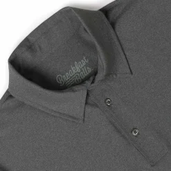Polos|Basics|Breakfast Balls Iron Gate Melange – Commuter Short Sleeve Polo