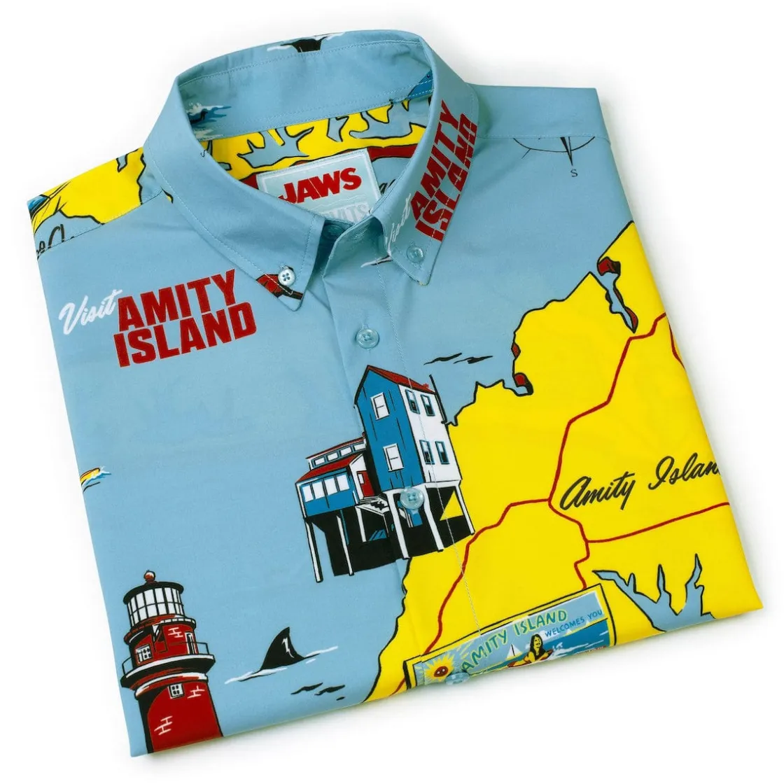 Jaws|Short Sleeves|Jaws 50th Anniversary "Mapped Out Mayhem" – KUNUFLEX Short Sleeve Shirt