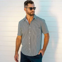 Short Sleeve Shirts|Seersucker|RSVLTS John, My Boy! – Stretch Seersucker Short Sleeve Shirt