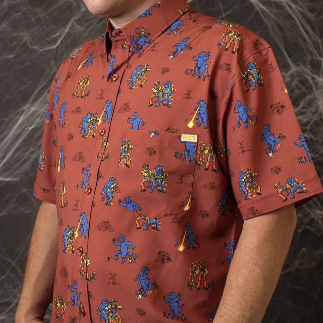 Justin Warner|Short Sleeves|Justin Warner "Showdown at the Kaiju Corral" – KUNUFLEX Short Sleeve Shirt
