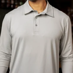 Polos|Basics|Breakfast Balls Limestone – Commuter Long Sleeve Polo
