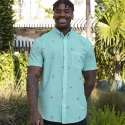 Short Sleeve Shirts|Seersucker|RSVLTS Mermaids – Stretch Seersucker Short Sleeve Shirt