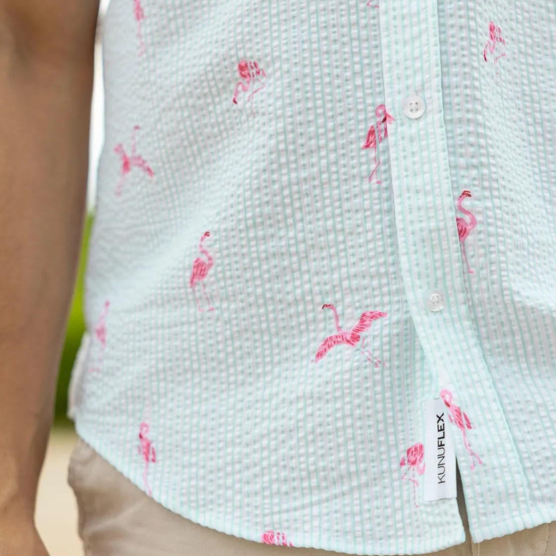 Short Sleeve Shirts|Seersucker|RSVLTS Mingos – Stretch Seersucker Short Sleeve Shirt