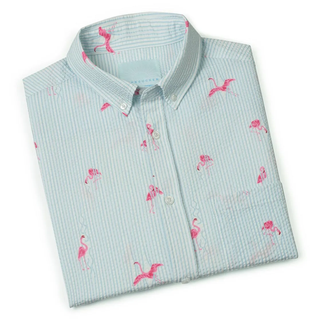 Short Sleeve Shirts|Seersucker|RSVLTS Mingos – Stretch Seersucker Short Sleeve Shirt