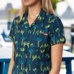 Short Sleeve Shirts|Rsvlts|RSVLTS Neon Palmies – Women's KUNUFLEX Short Sleeve Shirt