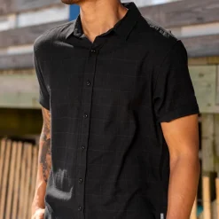 Short Sleeve Shirts|Matching Sets|RSVLTS Obsidian Black – Bamboo Short Sleeve Shirt