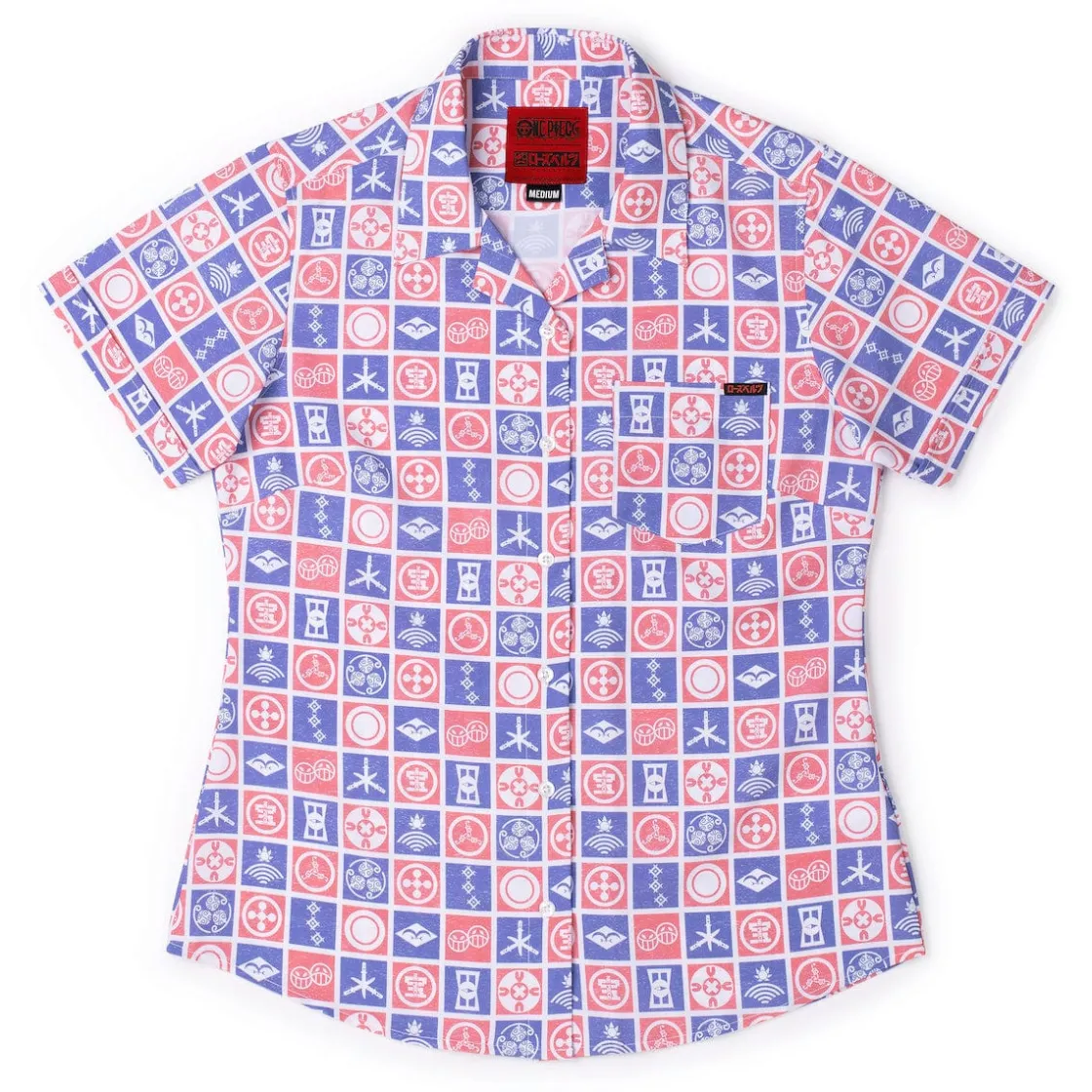 Anime|One Piece|One Piece "Stamps of the Sea" – Women's KUNUFLEX Short Sleeve Shirt