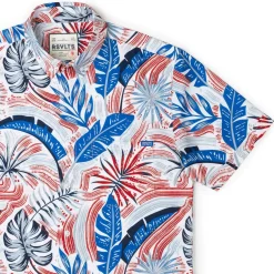 Short Sleeve Shirts|Americana|RSVLTS Palms Bursting in Air – KUNUFLEX Short Sleeve Shirt