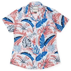 Short Sleeve Shirts|Americana|RSVLTS Palms Bursting in Air – Women's KUNUFLEX Short Sleeve Shirt