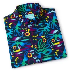 Short Sleeve Shirts|Matching Sets|RSVLTS Rad Reef – Stretch Seersucker Short Sleeve Shirt