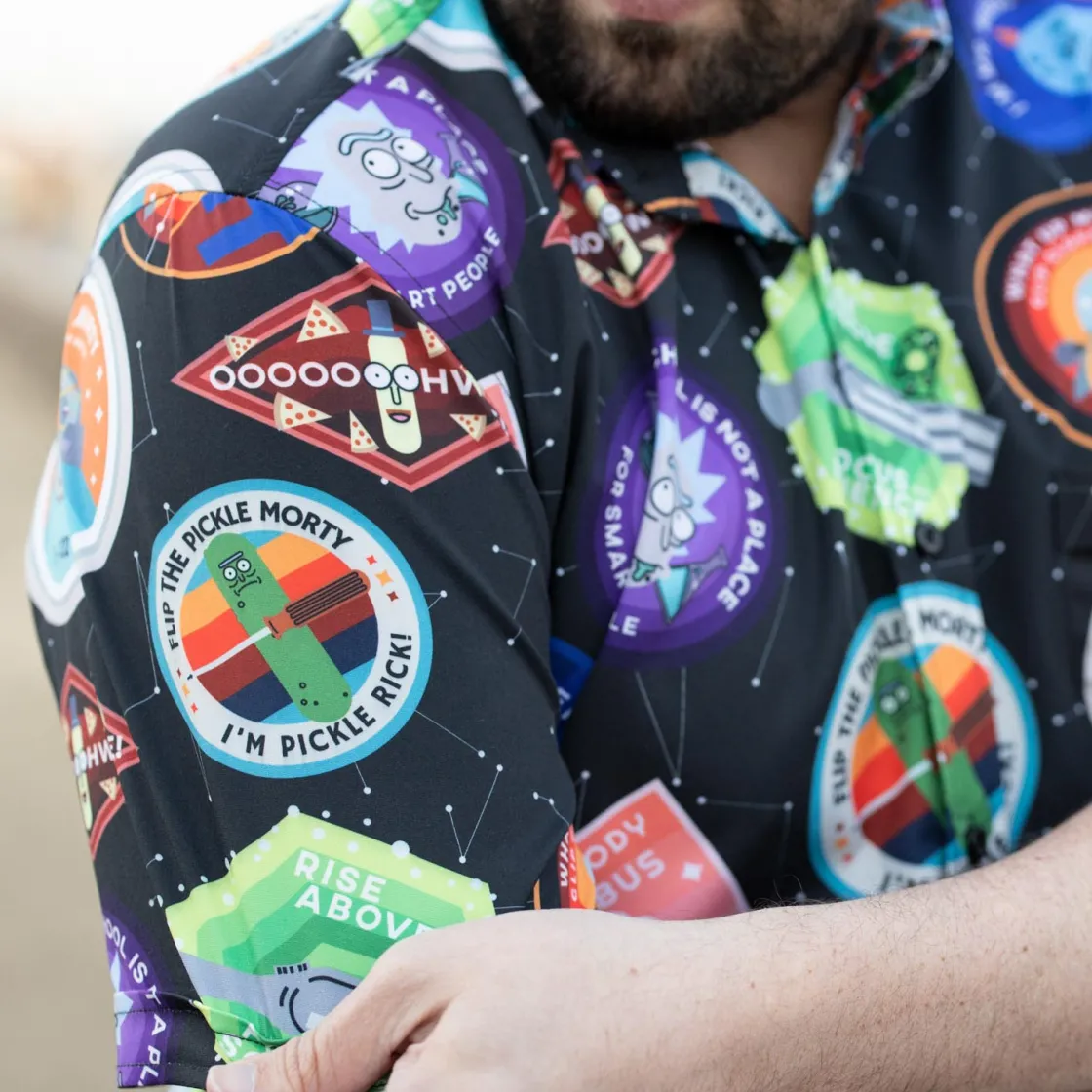 Paging Mr. Morrow|Warner Bros.|Rick and Morty "Touricks Attraction" – KUNUFLEX Short Sleeve Shirt