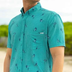 Short Sleeve Shirts|Matching Sets|RSVLTS Sailfish – Stretch Seersucker Short Sleeve Shirt